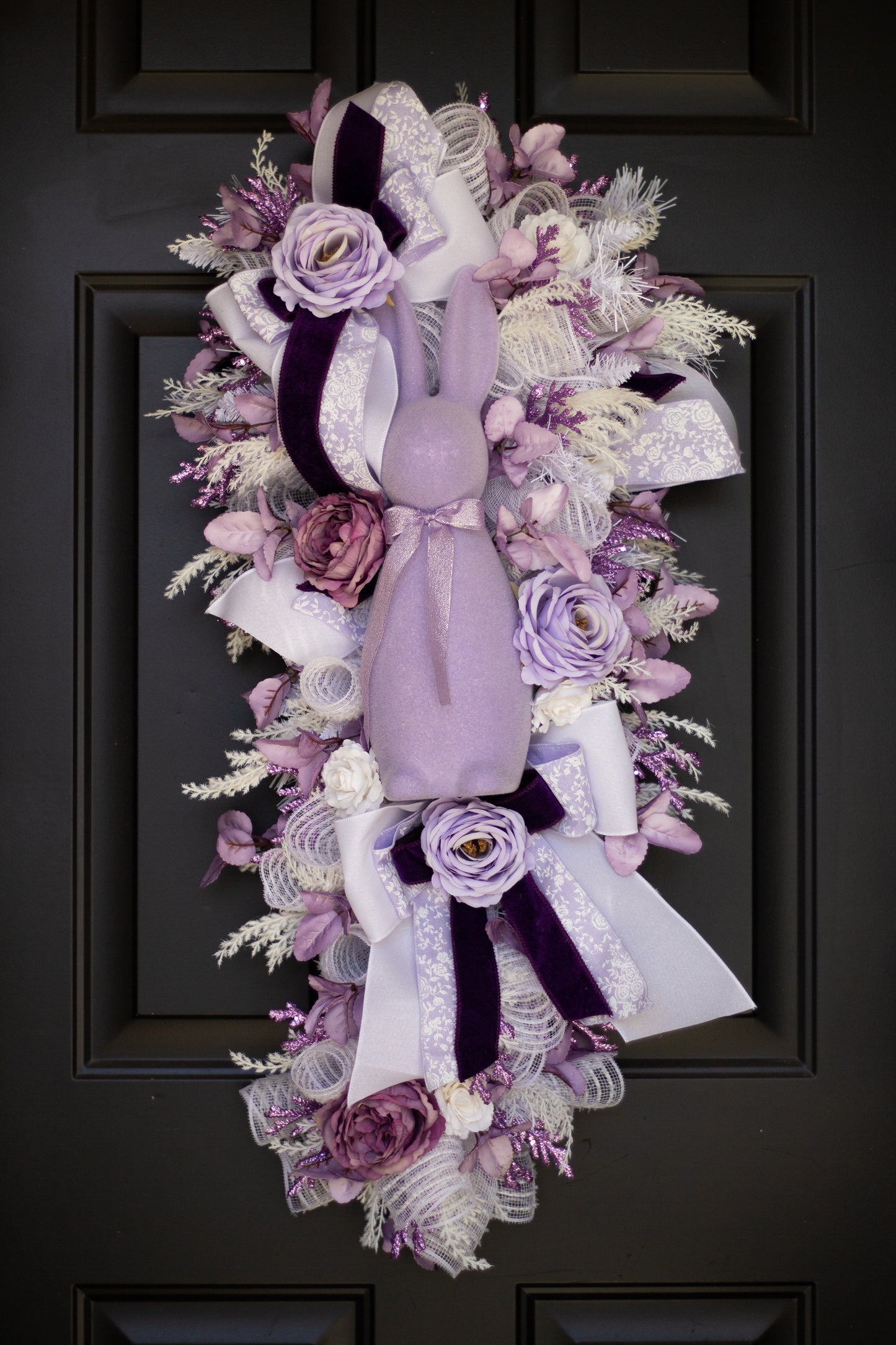 XL Purple Bunny Floral Swag