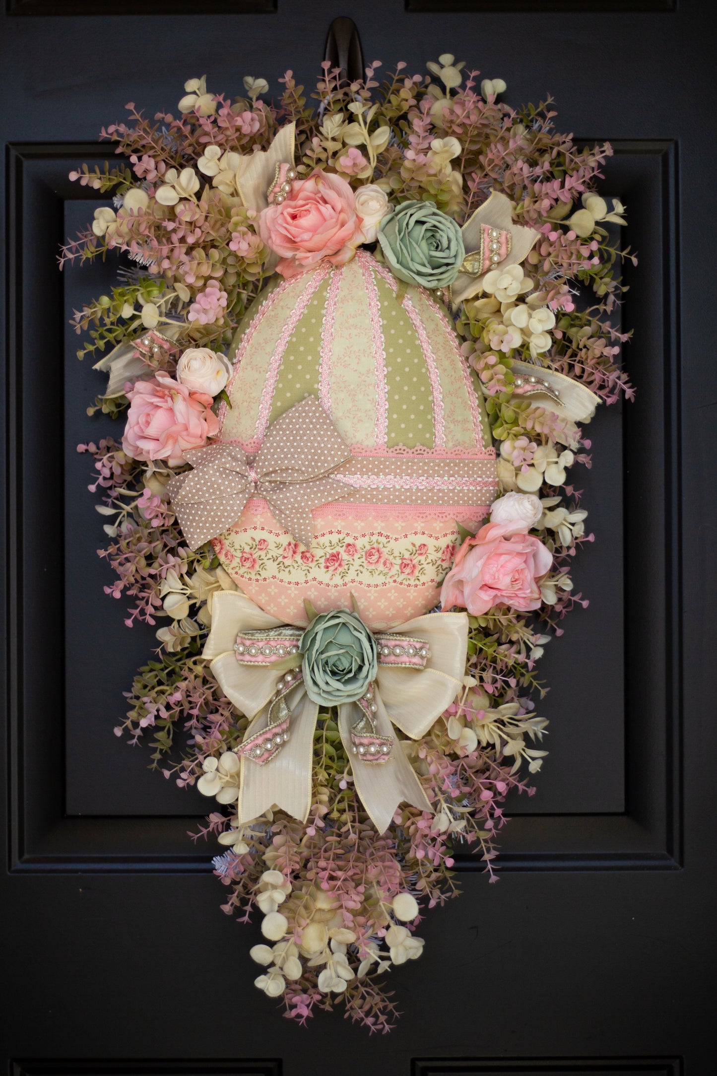 Easter Egg Swag with pearl accents